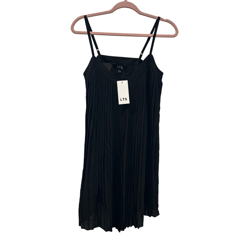 Long Tall Sally Black Pleated Cami V-Neck Adjustable Straps Size 6 NEW